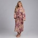 preview thumbnail 6 of 4, Classic Turkish Towels Multicolor Square Printed Hooded Velour with Terry Lining SPA Bath Robe