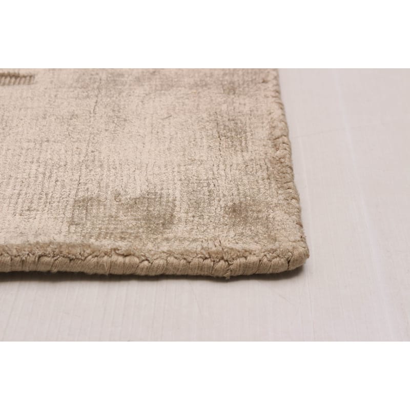 ECARPETGALLERY Hand Loomed Kashkuli Gabbeh Taupe Viscose Rug - 5'7 x 7'10