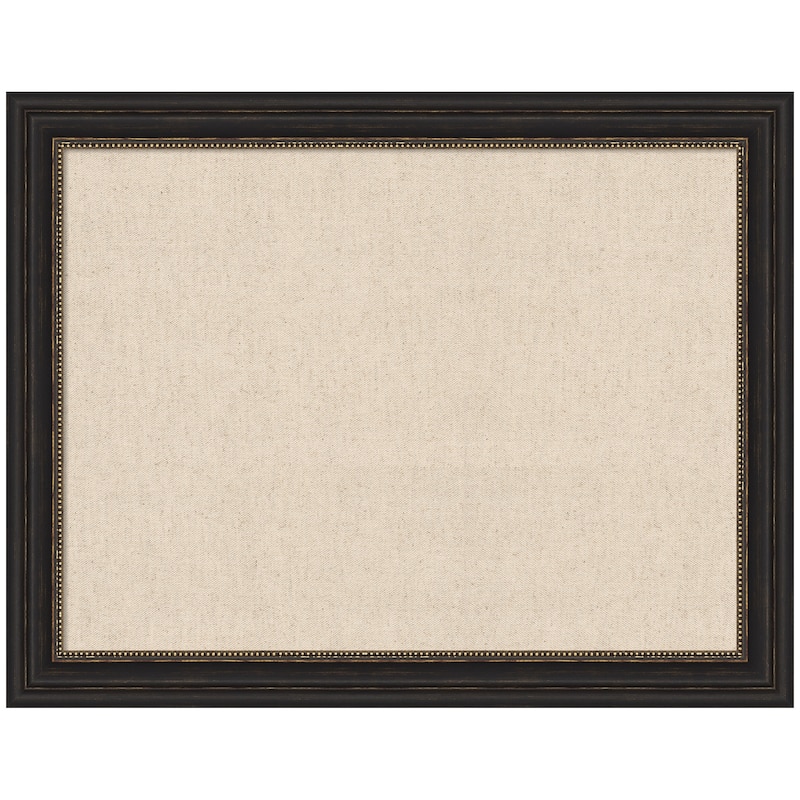 Kate and Laurel Pinboard Neutral Linen - 28x22 - Accent Bronze Narrow