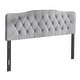 preview thumbnail 8 of 20, CraftPorch Velvet Button Tufted Curved Adjustable Headboard Silver Grey - King