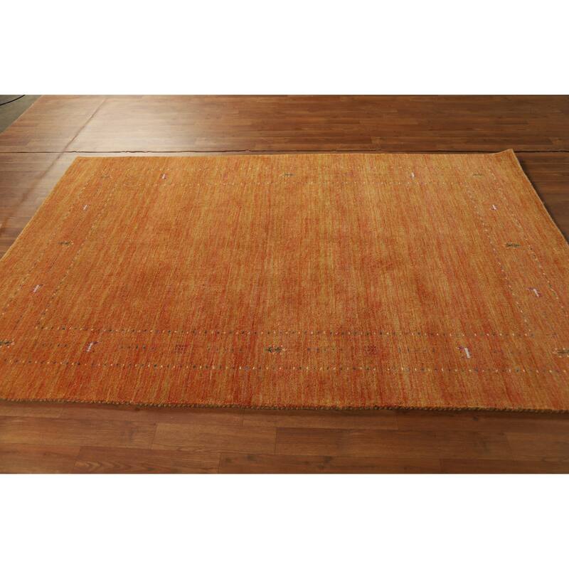 Hand Knotted Oriental 100% Wool Carpet Tribal Tribal Oranges & Rust Gabbeh Area Rug - 7' 8'' X 5' 0''