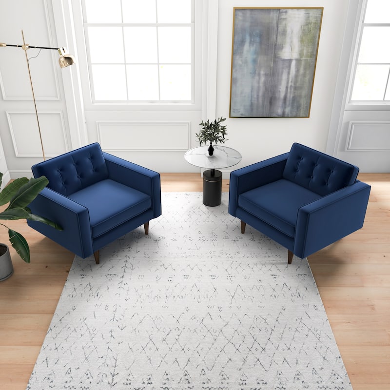 Koda Mid Century Velvet Lounge Chair (Set of 2)