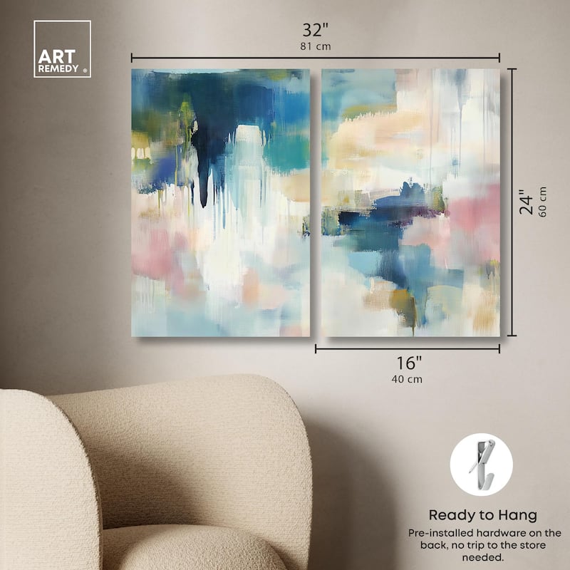 Pale Periwinkle II Canvas Set of 2 by Art Remedy, Gallery Wrapped