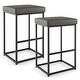 preview thumbnail 1 of 5, Costway 30" Barstools Set of 2 Upholstered Bar Height Chairs PU - See Details Grey