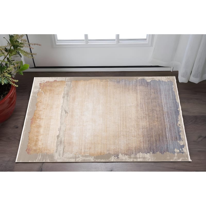 HomeRoots Abstract Modern Rectangle Area Rug - 2' X 5'