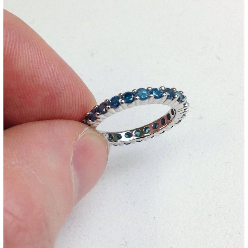 1ct Blue Diamond Eternity Ring White Gold