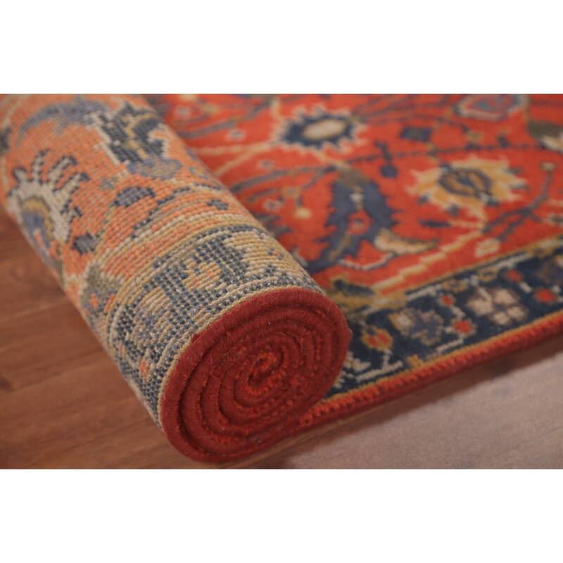 All-Over Floral Heriz-Serapi Oriental Runner Rug Wool Carpet - 2'6"x 7'11"