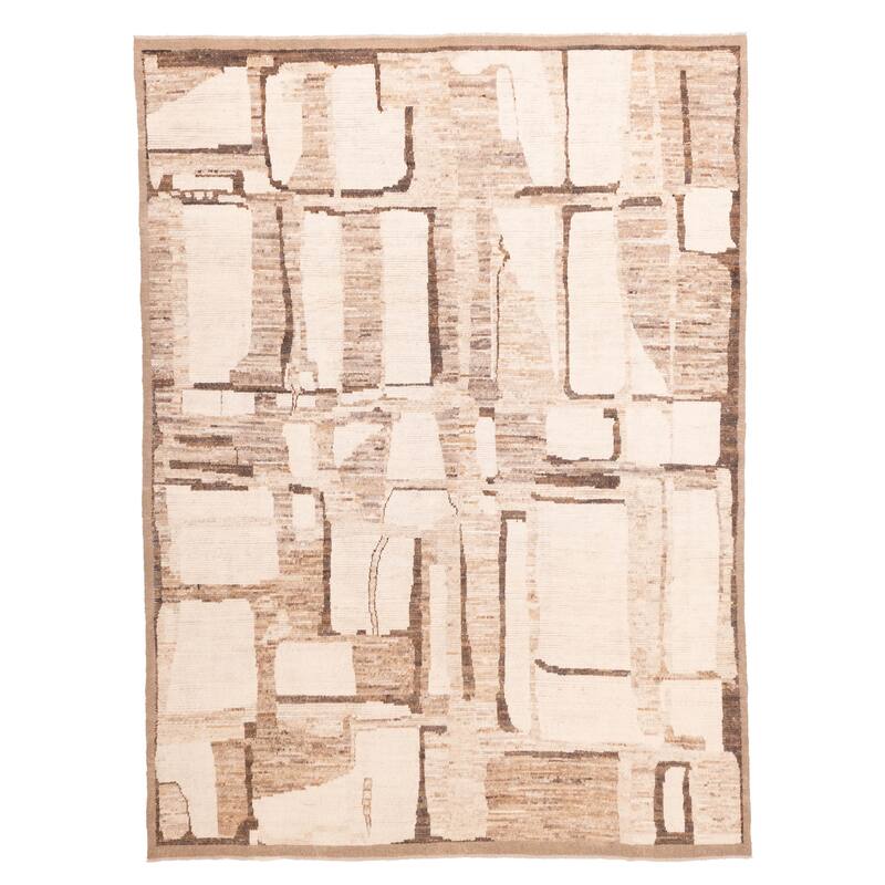 ECARPETGALLERY Hand-knotted Pak Finest Marrakesh Ivory Wool Rug - 8'9 x 11'4
