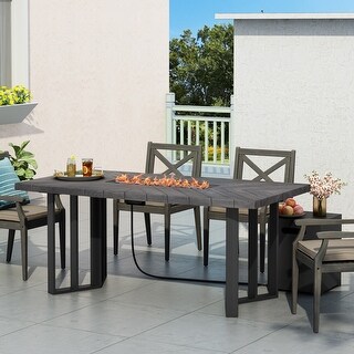 Jett Outdoor Outdoor 40,000 BTU Fire Pit Dining Table by Christopher Knight Home