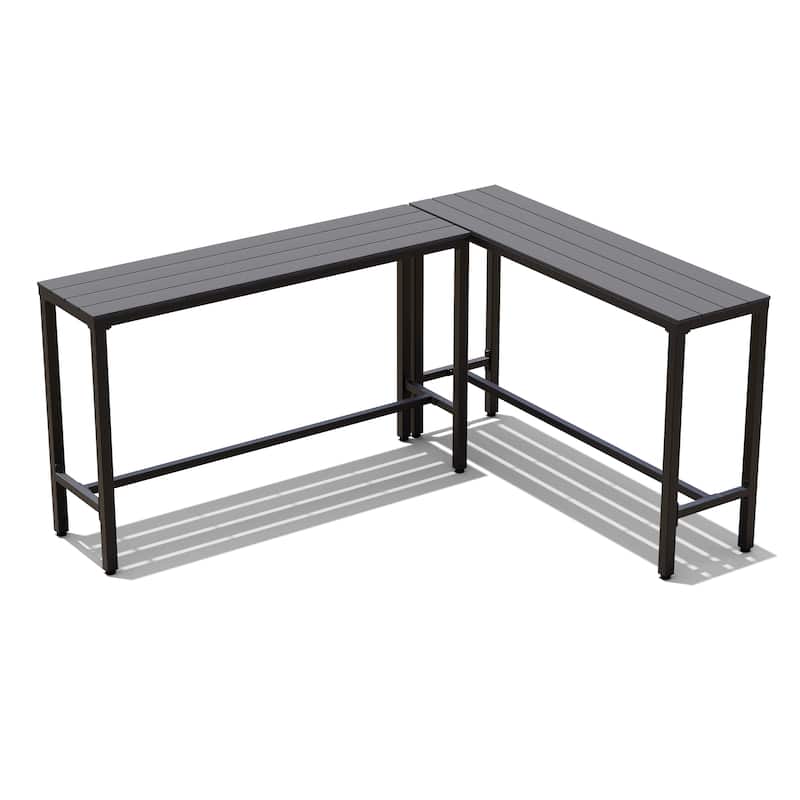 Crestlive Products Patio Outdoor Bar Table Rectangle Pub Table