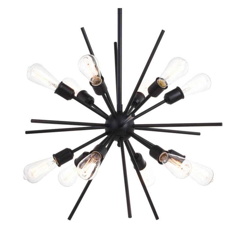 Vaxcel Lighting Estelle 12 Light 28" Wide Abstract Sputnik Chandelier - Matte Black