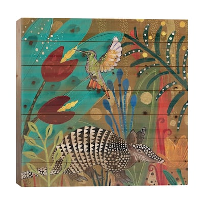 Armadillo Print On Wood by Magali Modoux - Multi-Color