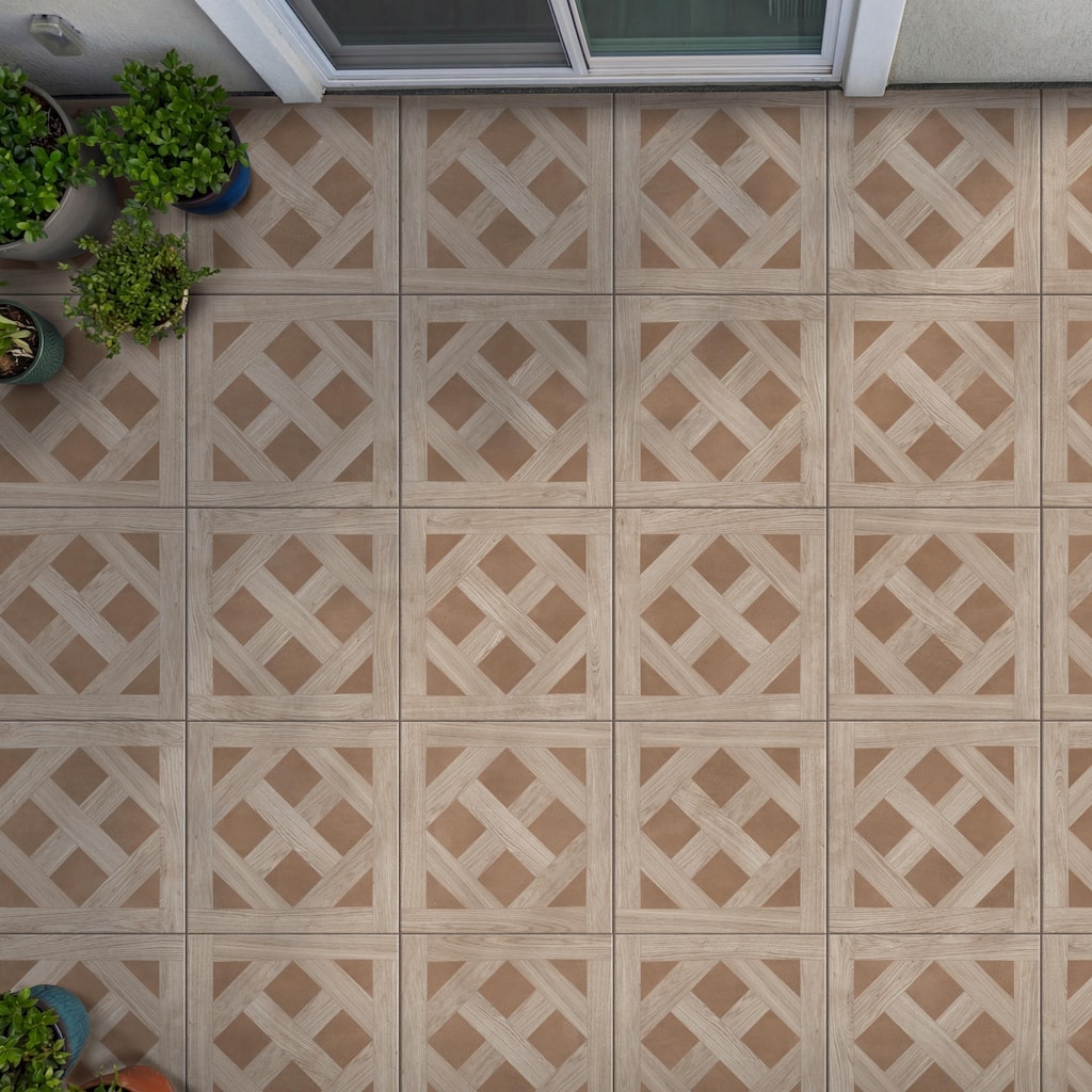 Merola Tile Lands Timber Andes Mud 23-5/8" x 23-5/8" Porcelain Floor and Wall Tile