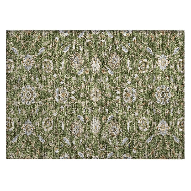 Machine Washable Indoor/ Outdoor Traditional KashanChantille Rug