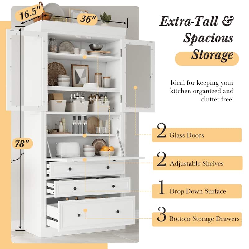 Freestanding Kitchen Pantry Storage Cabinet