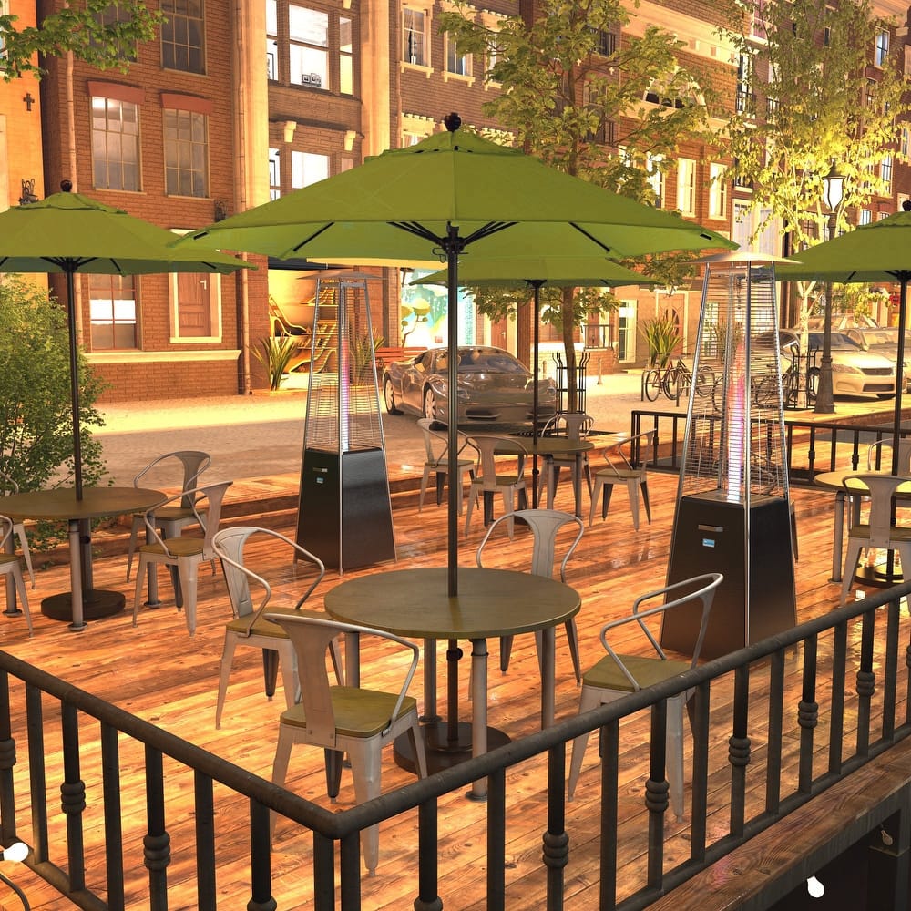 California Umbrella 7.5' Venture Series Patio Umbrella, Bronze Aluminum Pole Fiberglass Ribs Push Lift, Pacifica Pacific Blue