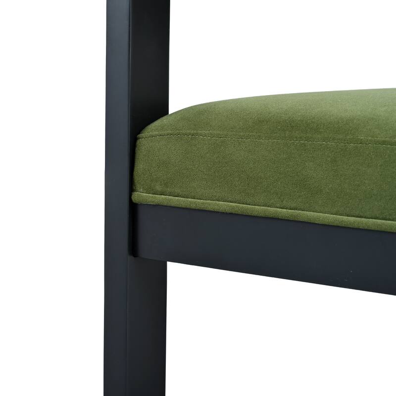 Modern Set of 2 Dining Chairs with Armrests Cushioned Backrest, Solid Wood Frame for Dining Room Living Room and Café