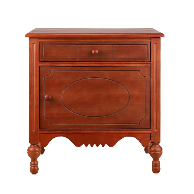 Christopher Knight Home - Marwood Carved Wood Nightstand with Soft-Close Slides and Gourd Legs