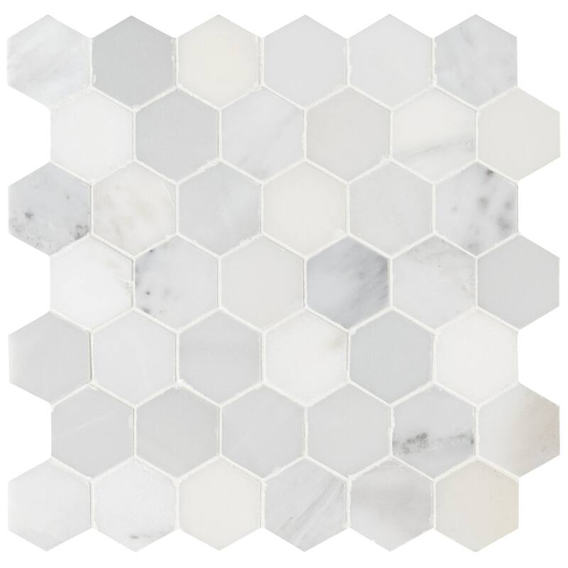 Ackland AKM-S-2X2HXH-CA 12" x 12" Marble Geometric Floor and Wall - Castella Cambria