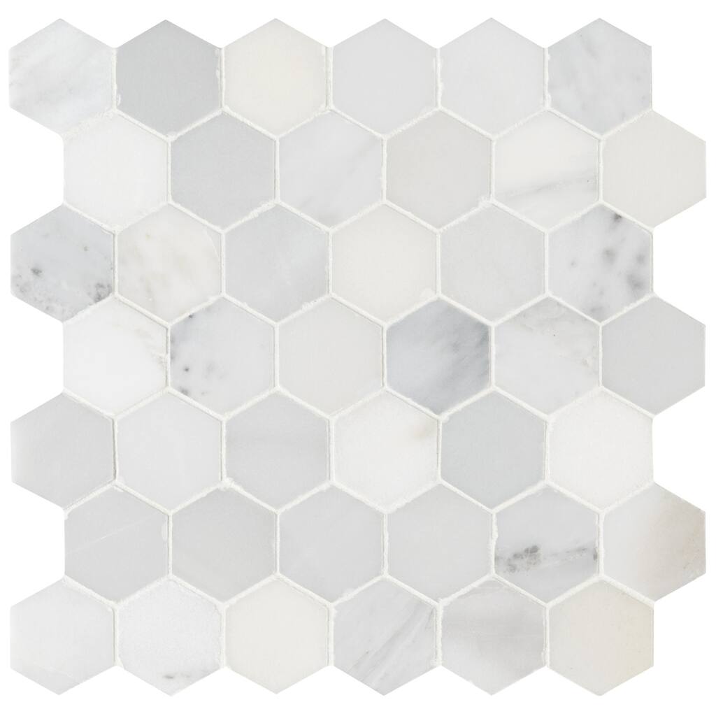 Ackland AKM-S-2X2HXH-CA 12" x 12" Marble Geometric Floor and Wall