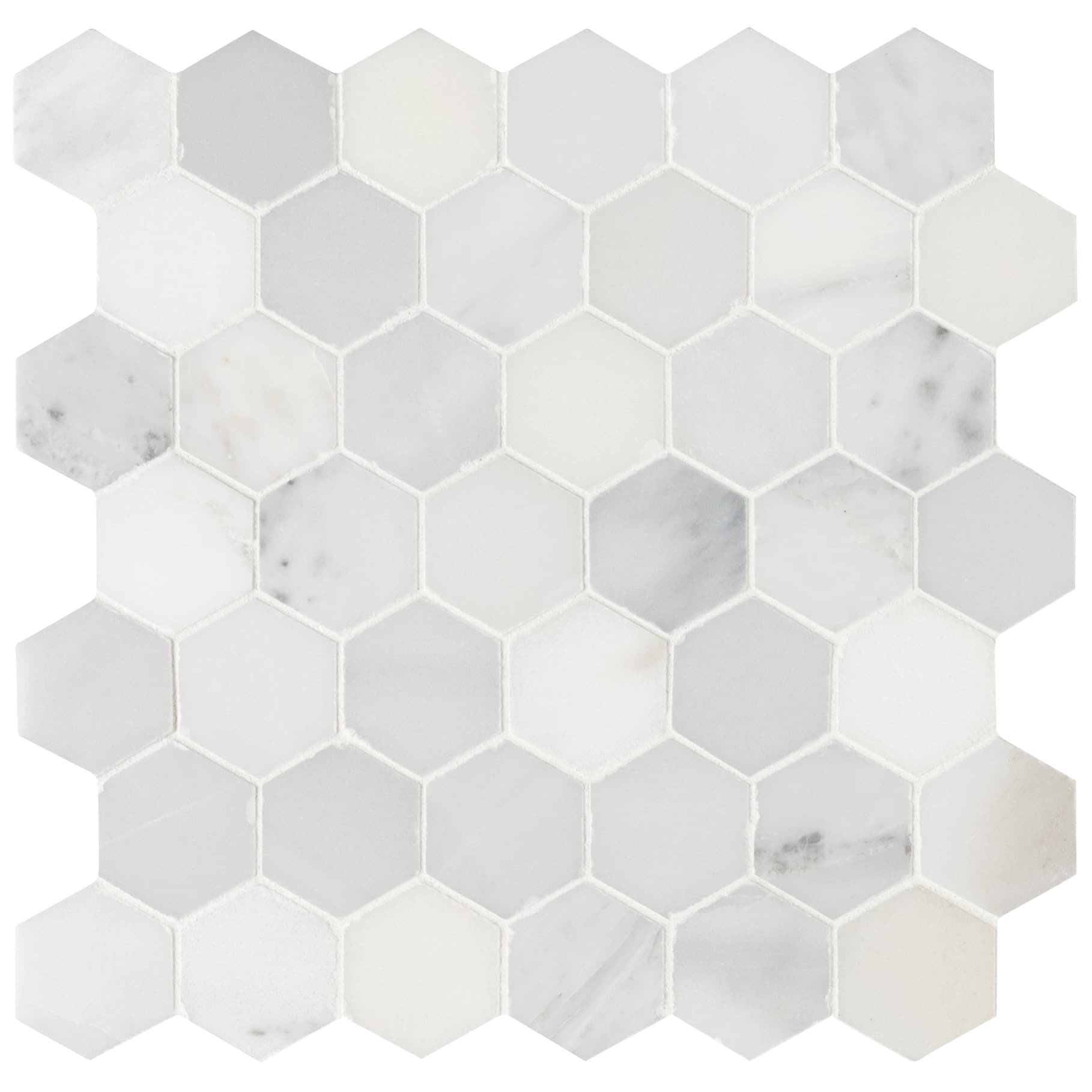 Ackland AKM-S-2X2HXH-CA 12" x 12" Marble Geometric Floor and Wall