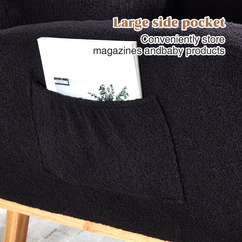 HOMYKA Rocking Chair for Nursery with Footrest