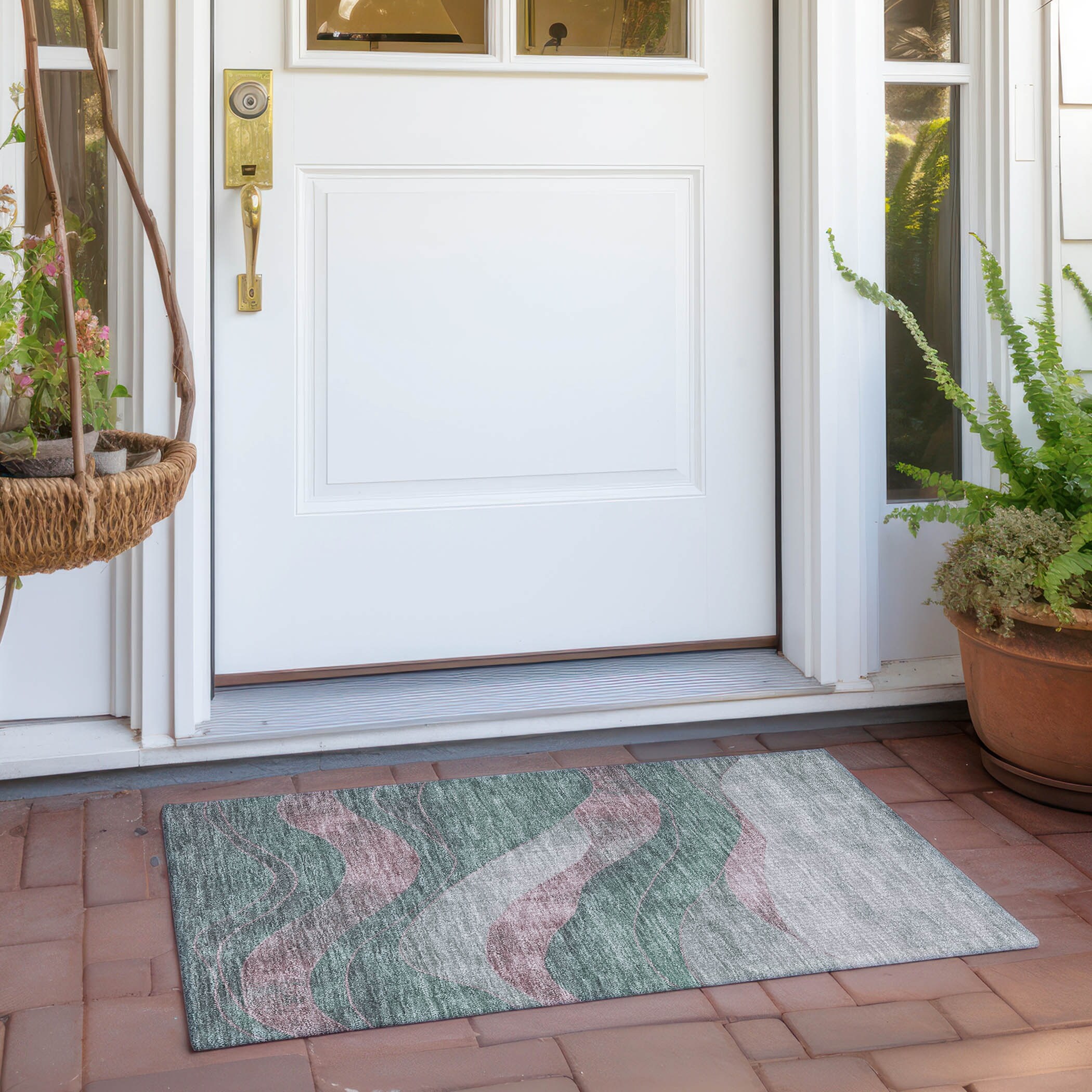 Machine Washable Indoor/ Outdoor Modern Glam Chantille Rug