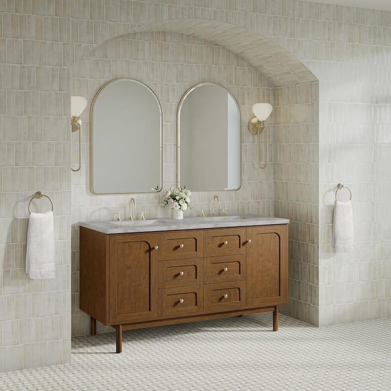 James Martin Vanities 545-V60D-FVSL Laurent 60" Double Basin Poplar