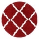preview thumbnail 145 of 162, SAFAVIEH Dallas Shag Giusy Trellis 1.5-inch Thick Rug 6' Round - Red/Ivory - Round