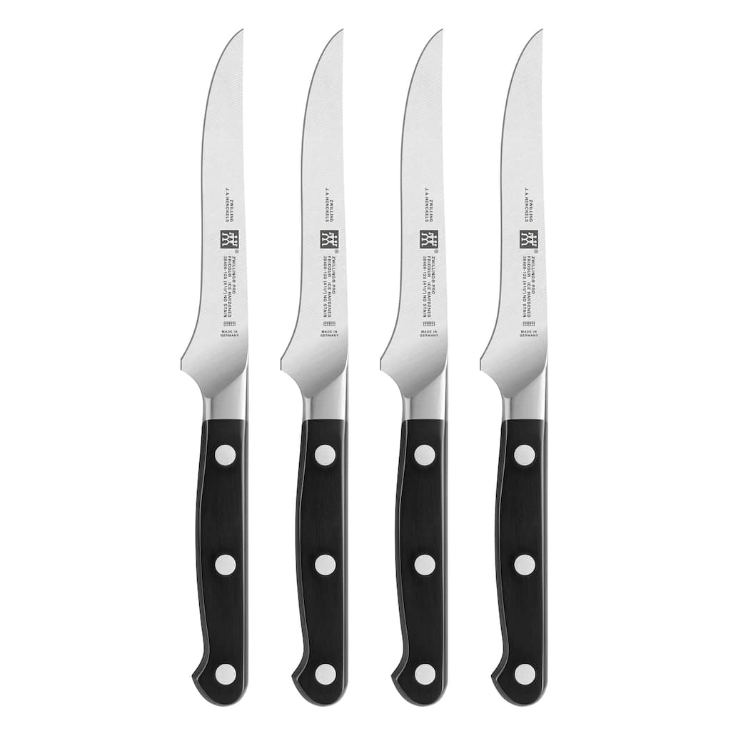 ZWILLING Pro 4.5-Inch Steak Knife Set of 4 - Black/Stainless Steel - 4-pc