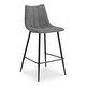 preview thumbnail 2 of 7, NADAAL STUDIOS Florian Counter Stool, Performance Upholstery and Steel Legs, Dark Grey - Set of 2