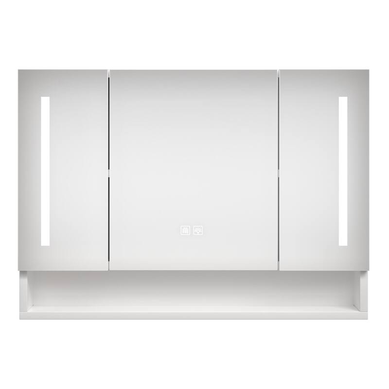 39x28" Modern Bathroom Medicine Cabinet with Mirror, LED Lights, and Multi-Level Storage