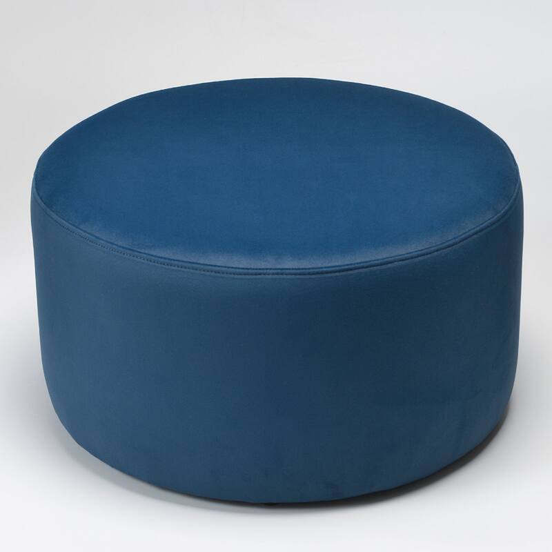 KINWELL Round Upholstered Pouf Ottoman Footrest