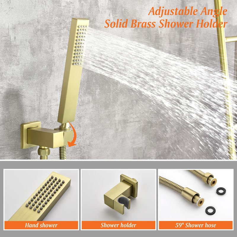 Wall Mounted Tub Filler With Hand Sprayer Waterfall Bathtub Faucet Modern Single Handle Tub Faucet Trim With Handheld Shower