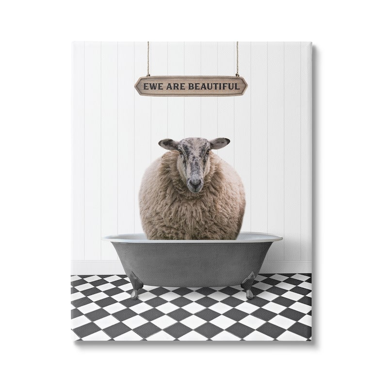 Stupell Ewe Are Beautiful Farmhouse Canvas Wall Art Design by Lettered and Lined - 24 x 30
