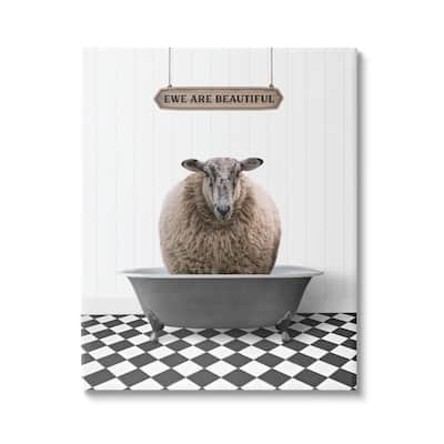 Stupell Ewe Are Beautiful Farmhouse Canvas Wall Art Design by Lettered and Lined