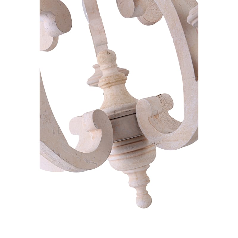 Bella Depot 5-Light Vintage Distressed Wood Pendant Light, Retro French Country Chandelier