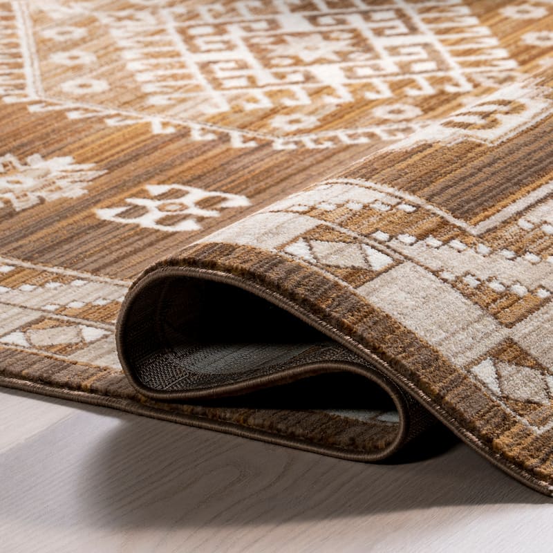 Nettle Leaf Fringed Area Rug