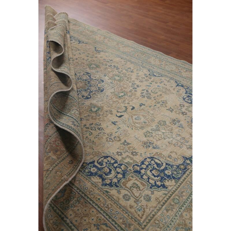 Antique Traditional Distressed Tabriz Persian Rug Handmade Wool Carpet - 6'3" x 9'9"