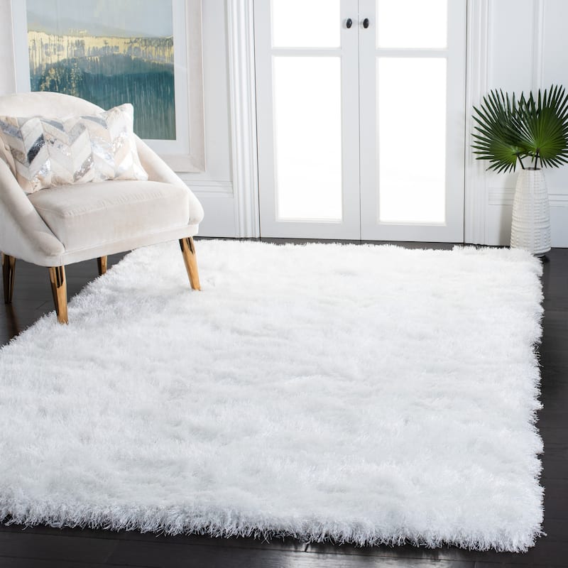 SAFAVIEH Vegas Shag Abelia 3-inch Extra Thick Polyester Rug - 4'5" x 6'5" - Ivory
