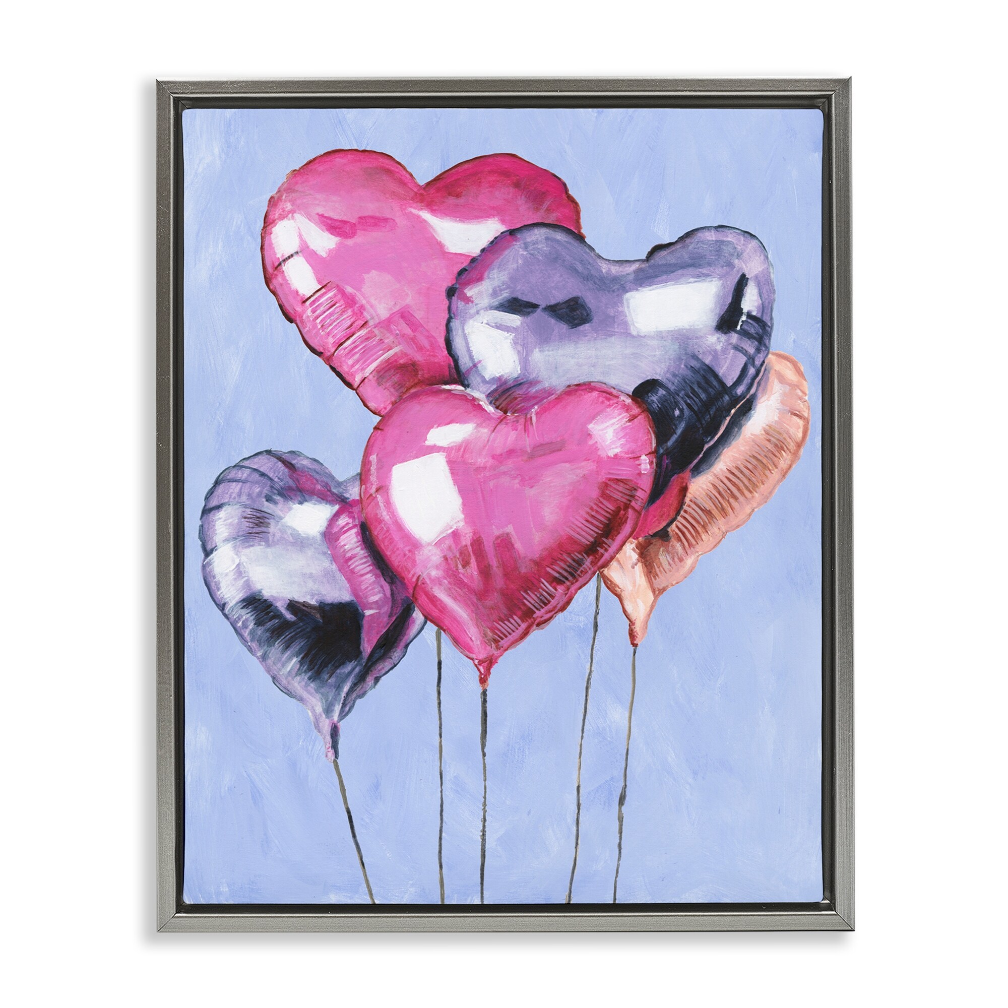 Stupell Heart Balloons Celebration Framed Floater Canvas Wall Art Design By Michael Willett