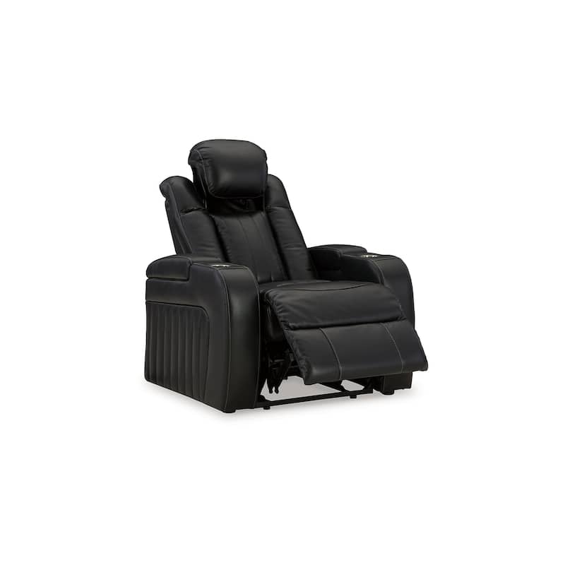 Aven Power Recliner Chair, Premium Features Midnight Blue Faux Leather