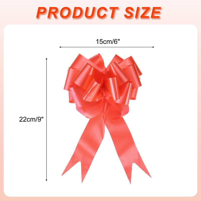 10pcs Large Pull Bow Big Gift Wrapping Bows Ribbon for Christmas Bow - Red - 6 Inch