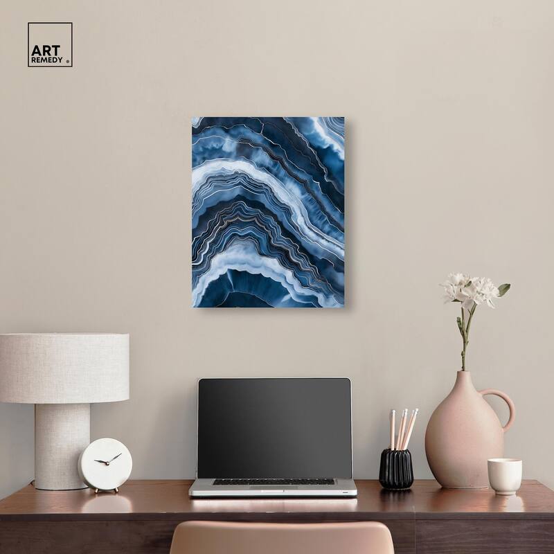 Azure Abyss Layers Canvas by Art Remedy, Gallery Wrapped