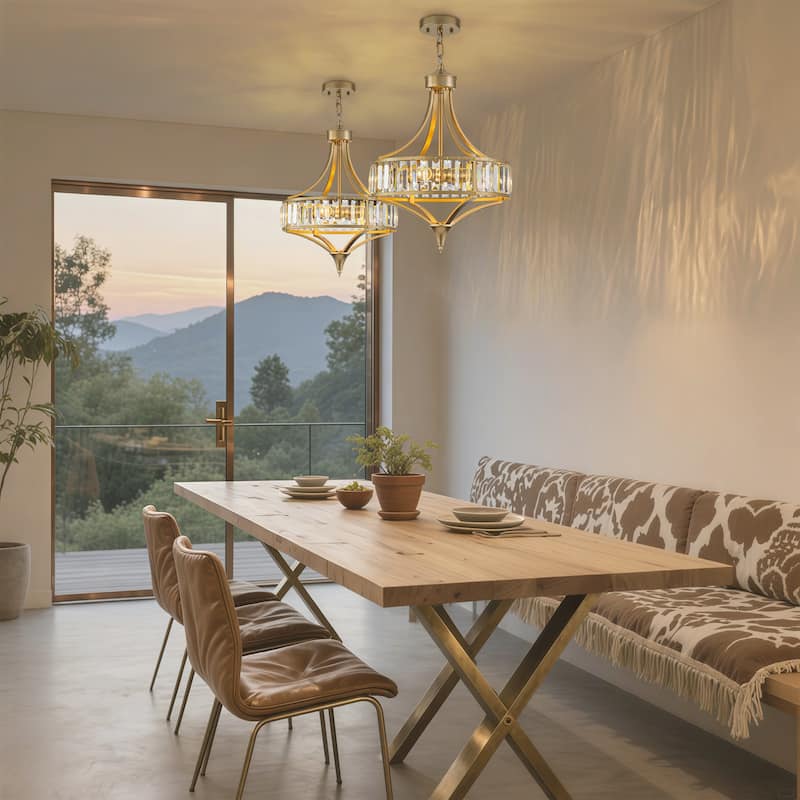 Starsky 4-Light Modern Crystal Drum Chandelier