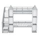 preview thumbnail 22 of 28, Twin over Twin Castle-shaped Bunk Bed with Wardrobe and Multiple Storage