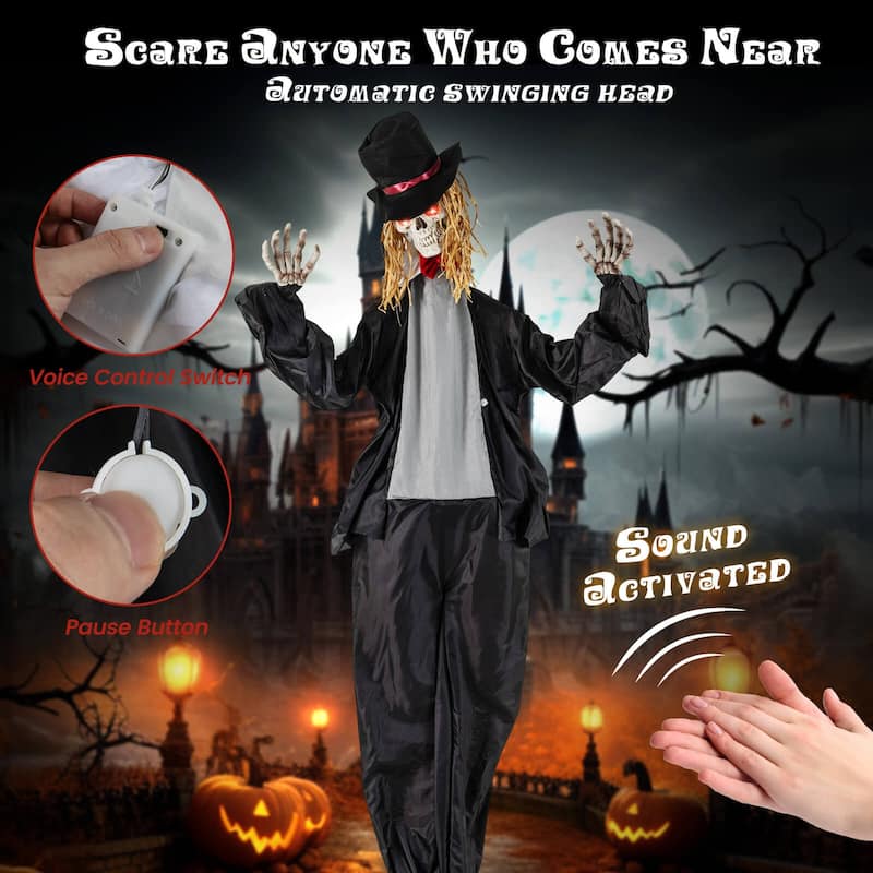 7.2 FT Halloween Animatronic Standing Groom Haunted Decoration