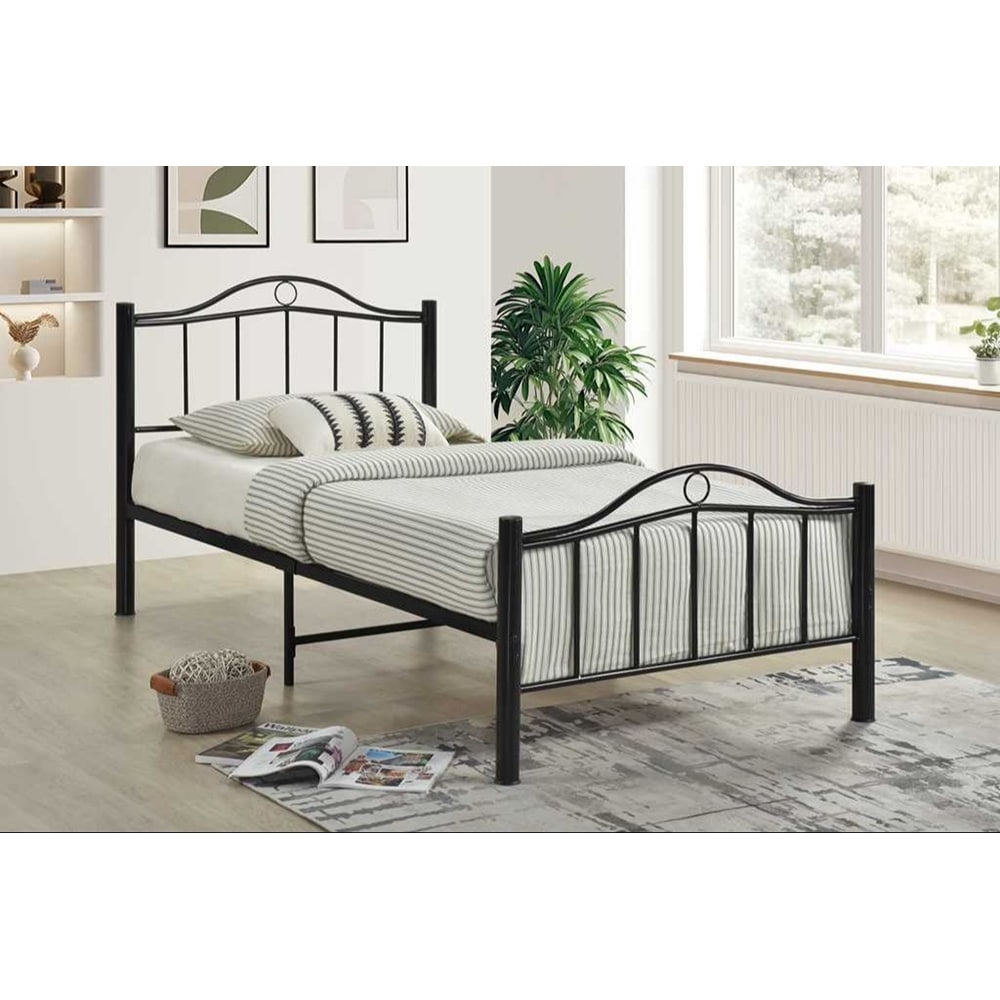 Metal Platform Bed Frame with Headboard and Footboard