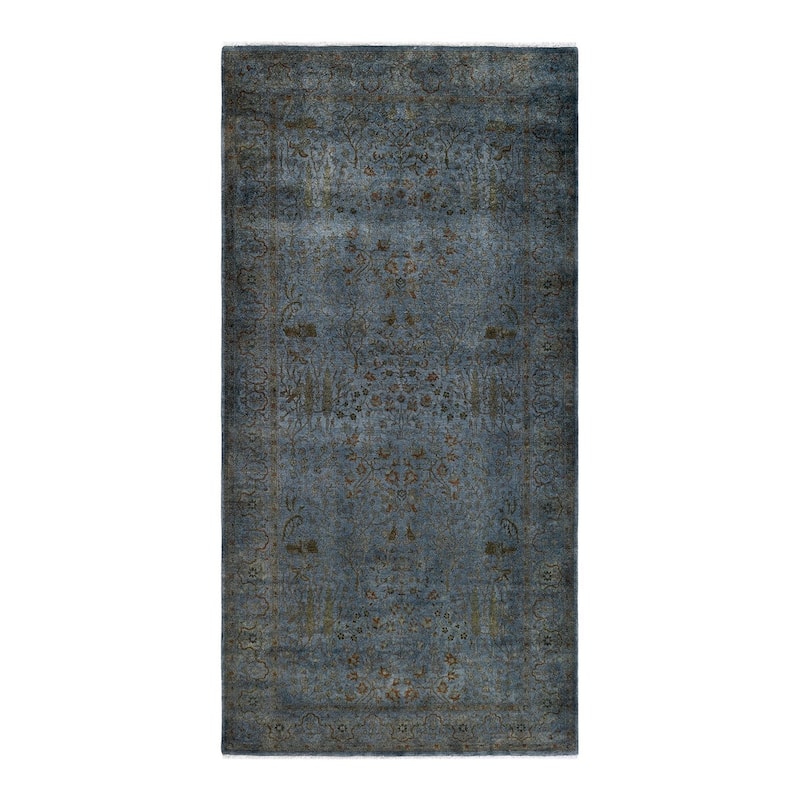 Contemporary Overdyed Wool Hand Knotted Area Rug - 4' 0" x 8' 3"