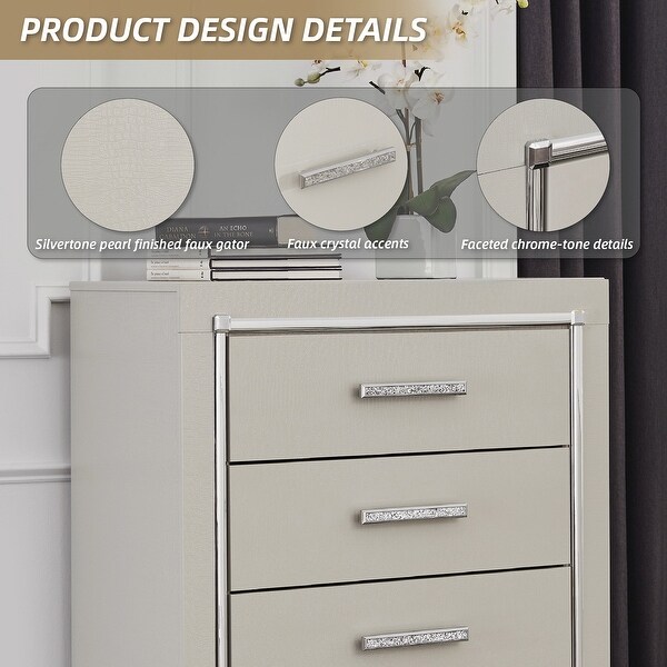 Signature Design by Ashley Zyniden Silver Chest of Drawers - Bed